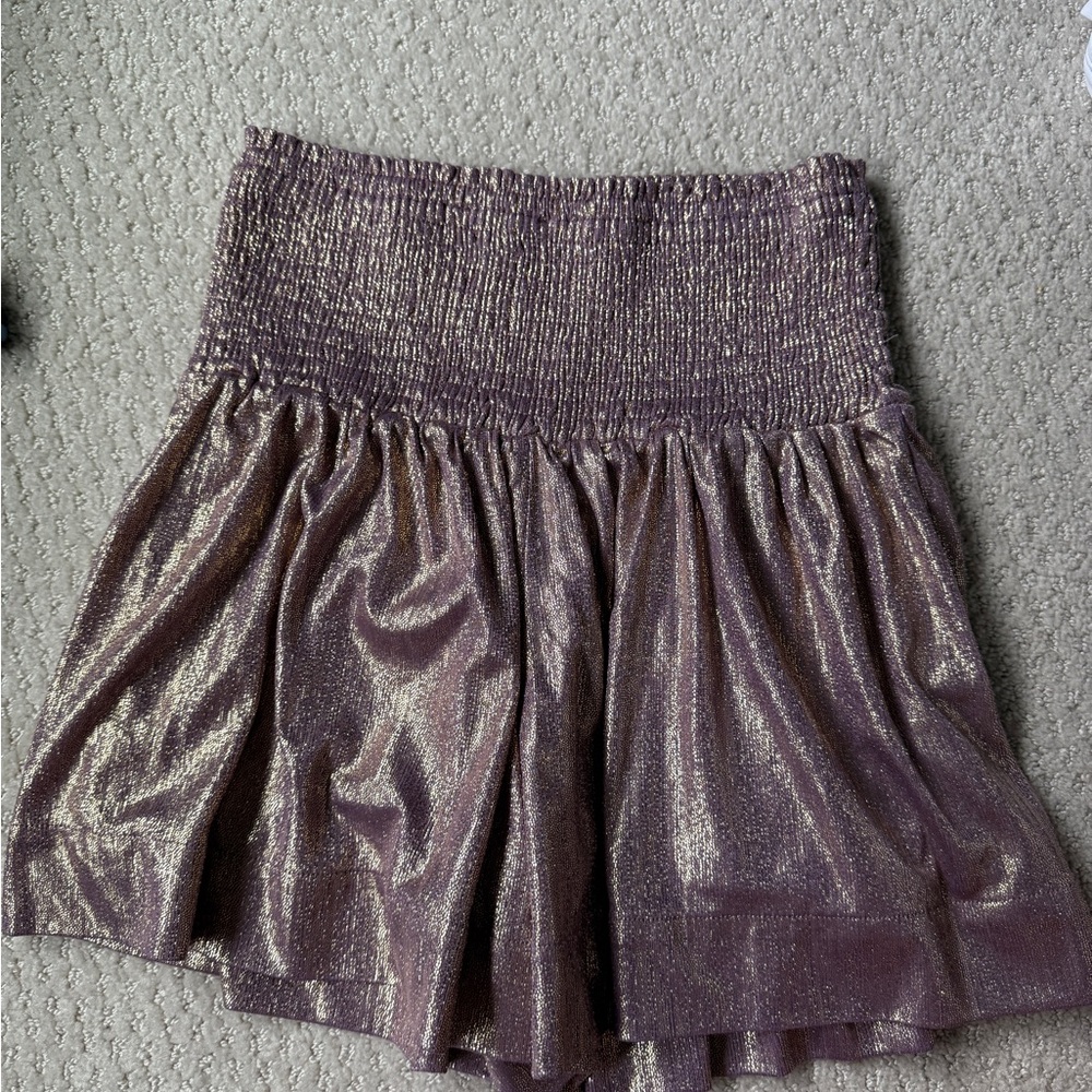 Shimmering Purple/Rose Gold Shorts - Pants store!
